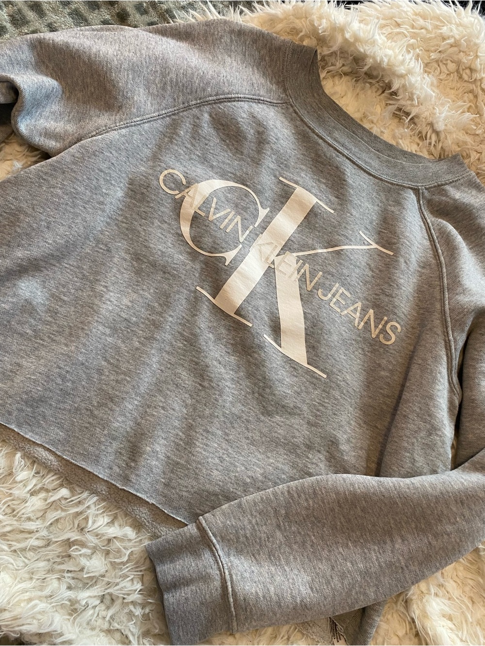 Calvin Klein Gray Crewneck Sweatshirt with White CK Logo